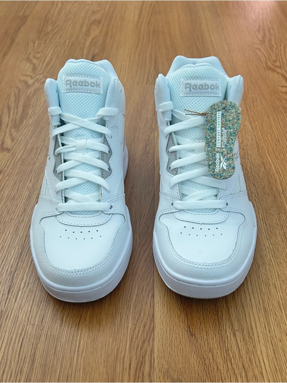 Reebok Men's White Low-Top Sneakers with Subtle Gray Logo